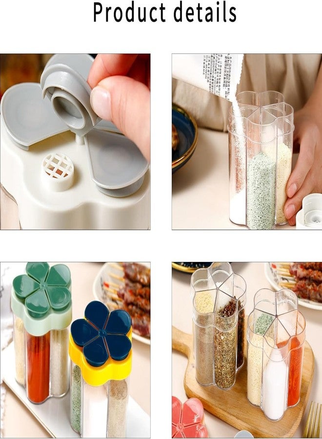 RIVOM 5 in 1 Spice Container Salt and Pepper Shaker Transparent Seasoning Shaker | Camping Seasoning Jars Travel Spice Containers | Condiment Bottle for Camping, Hiking, BBQ, Picnic | Spice Shaker - Image 4